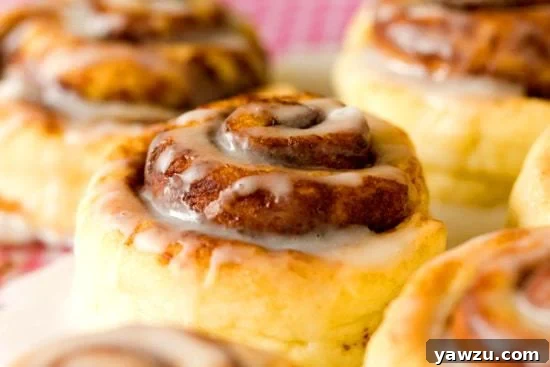 Close-up of unbaked Cinnamon Roll Biscuits, showcasing the intricate cinnamon swirl before baking.