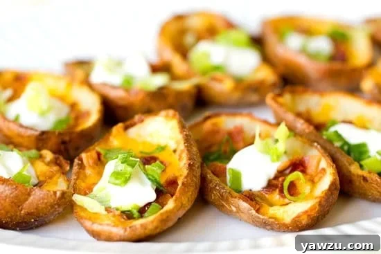 Classic Potato Skins Appetizer with Crispy Bacon and Melted Cheese