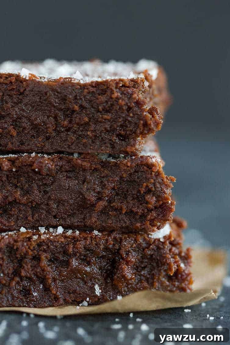 Sweet and Salty Brownies - Up close and personal with the best salted caramel brownies!