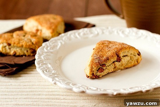 Freshly baked Cinnamon-Sugar Scones cooling on a wire rack.