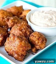 A delicious plate of homemade conch fritters.