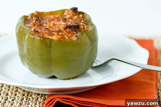 Sausage, Mozzarella & Basil Stuffed Peppers