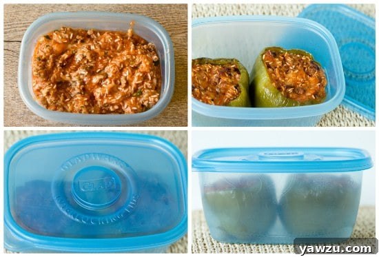 Stuffed Peppers, ready for the freezer!
