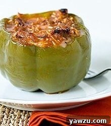 Sausage, Mozzarella & Basil Stuffed Peppers