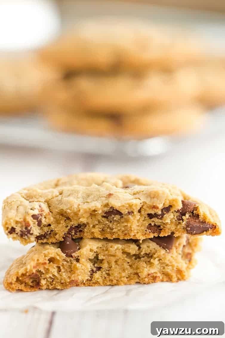 Cook's Illustrated Perfect Chocolate Chip Cookies are large, bakery-style chocolate chip cookies made with browned butter and dark brown sugar for a toffee-like flavor.