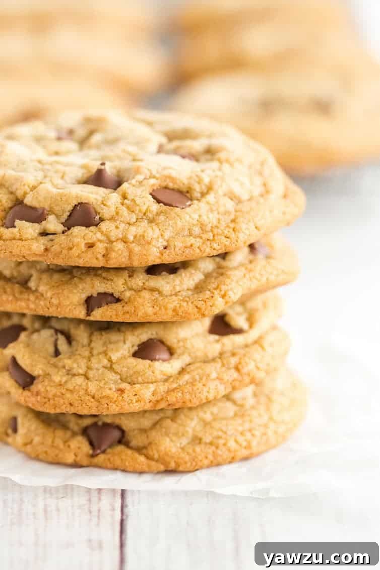 Cook's Illustrated Perfect Chocolate Chip Cookies are large, bakery-style chocolate chip cookies made with browned butter and dark brown sugar for a toffee-like flavor.