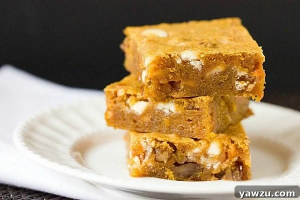 Delicious Pumpkin Blondies on a Cooling Rack