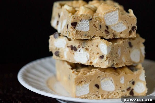 Delicious Homemade Avalanche Bark squares on a rustic surface