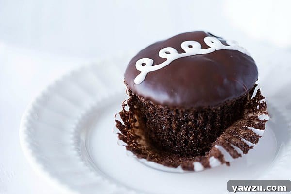 Homemade Hostess Cupcakes with creamy filling