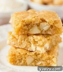 Macadamia Nut, Coconut & White Chocolate Blondies
