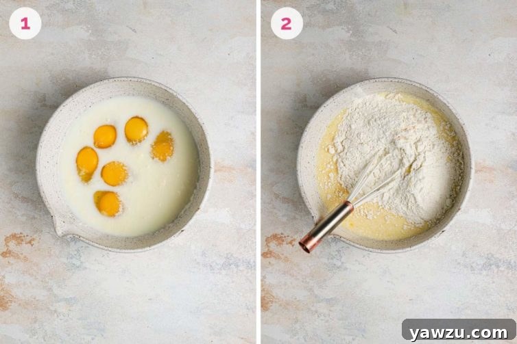 how to make homemade popovers by mixing wet and dry ingredients