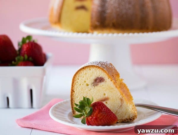 Ingredients for Strawberry Swirl Cream Cheese Pound Cake laid out