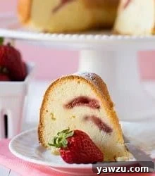 Strawberry Swirl Cream Cheese Pound Cake