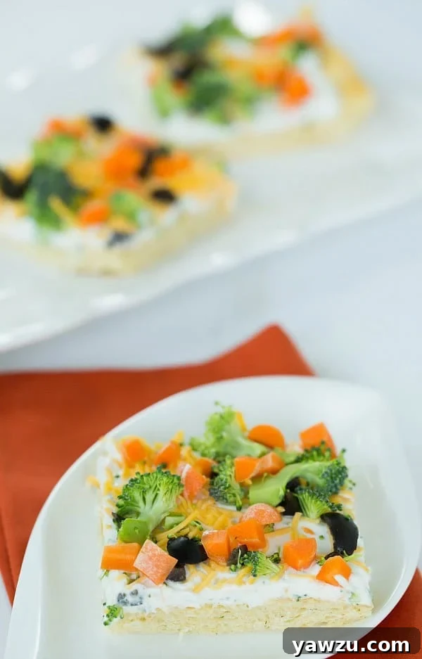 Classic Veggie Pizza Appetizer with a Golden Crust