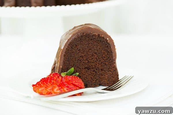 Rich Chocolate Bundt Cake with Shiny Fudge Icing