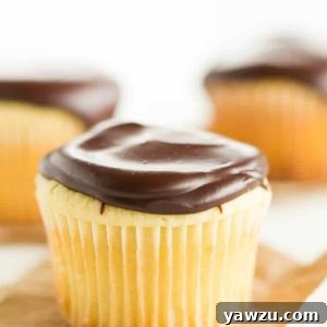 Classic Boston Cream Cupcakes recipe image, highlighting their delicious appeal.