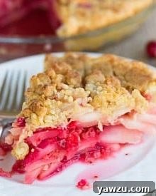 Cranberry-Ginger Pear Pie ready to be served