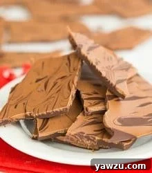 Peanut Butter Swirl Chocolate Bark with a delicious marble pattern