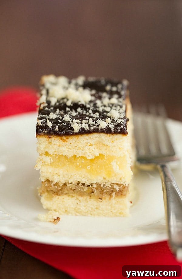Various ingredients for Decker Cake, including walnuts, pineapple, and prune butter, ready for preparation