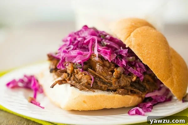Honey-Balsamic Pulled Pork with Asian Slaw by @browneyedbaker