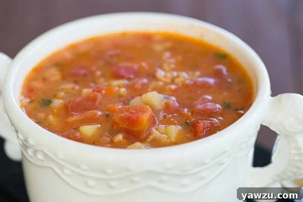 Manhattan Clam Chowder with fresh ingredients
