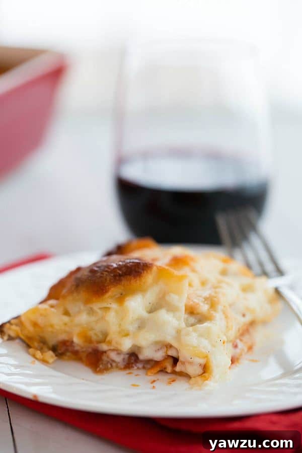 Cheesy Lasagna Bolognese | browneyedbaker.com #recipe #pasta