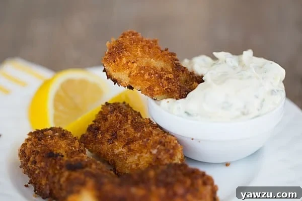 Homemade Fish Sticks with Homemade Tartar Sauce | browneyedbaker.com #recipe #Lent