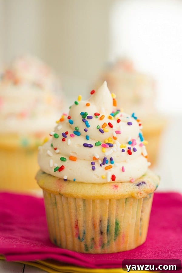 Vibrant Homemade Funfetti Cupcakes with Creamy Vanilla Buttercream