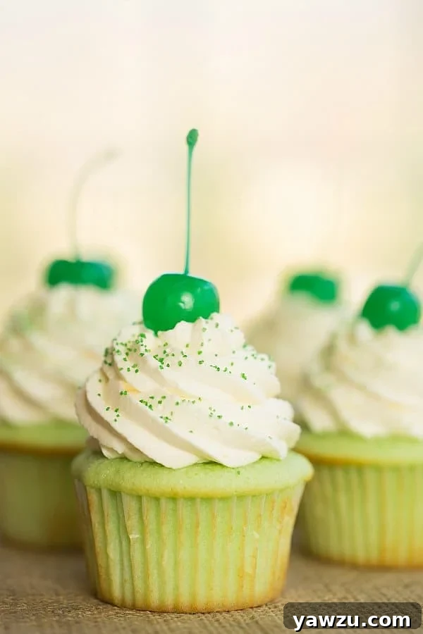Shamrock Shake Cupcakes | browneyedbaker.com #recipe #StPatricksDay