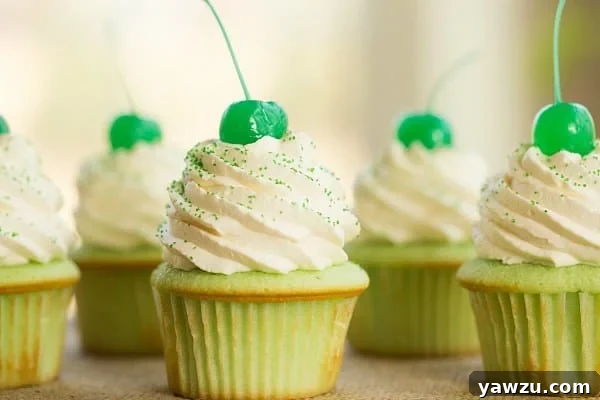 Shamrock Shake Cupcakes | browneyedbaker.com #recipe #StPatricksDay