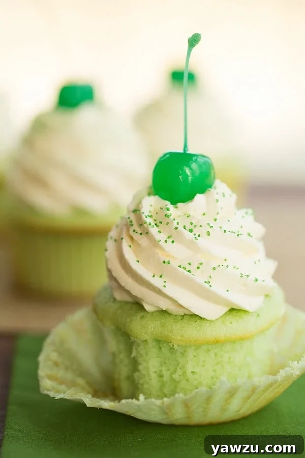 Shamrock Shake Cupcakes | browneyedbaker.com #recipe #StPatricksDay