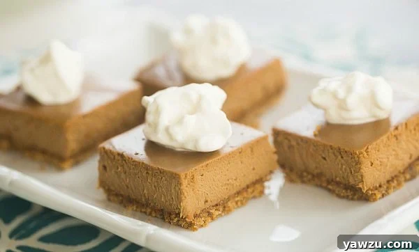Delicious and easy-to-make Cappuccino Cheesecake Bars, featuring a crisp graham cracker crust and smooth coffee-infused filling.