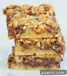 Chunky Pecan Pie Bars, a perfect dessert or snack