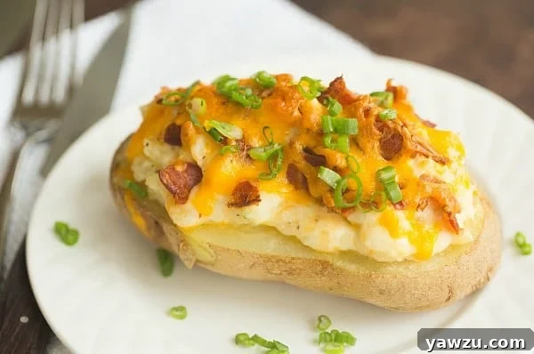 The Best Twice Baked Potatoes | browneyedbaker.com #recipe
