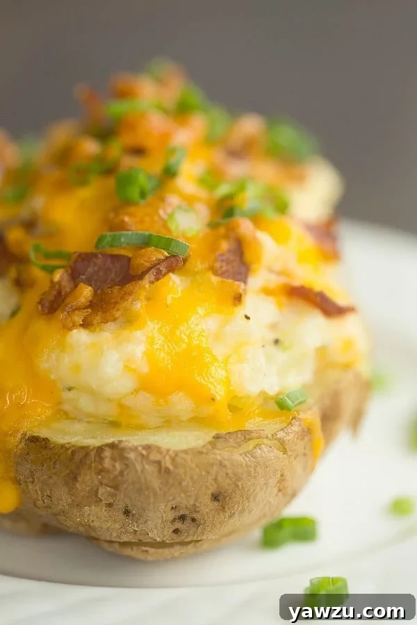 The Best Twice Baked Potatoes | browneyedbaker.com #recipe