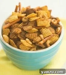 Homemade Chex Mix in a bowl