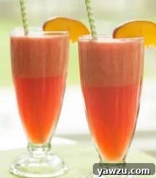 A refreshing glass of Watermelon-Peach Slushie