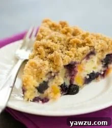 Blueberry and Peach Coffee Cake