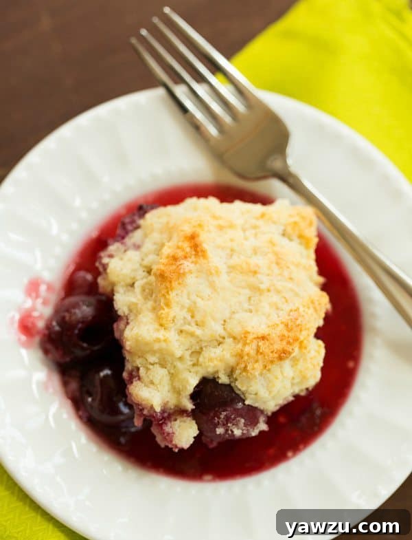Cherry Cobbler | browneyedbaker.com #recipe