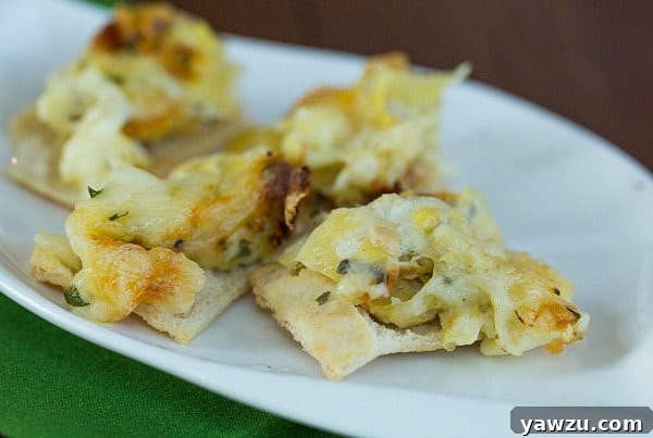 Delicious Artichoke-Fontina Dip with a serving spoon