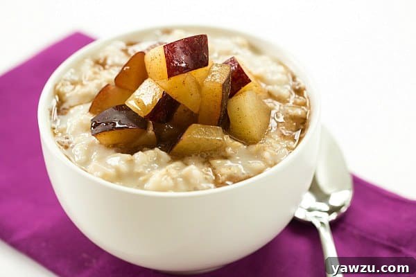 Making Overnight Chilled Plum-Oatmeal Pudding for an Easy Summer Breakfast