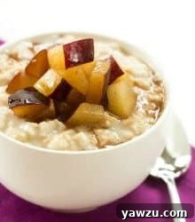 Overnight Chilled Plum-Oatmeal Pudding Recipe Card Image