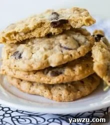 Top view of Oatmeal Dark Chocolate & Coconut Cookies