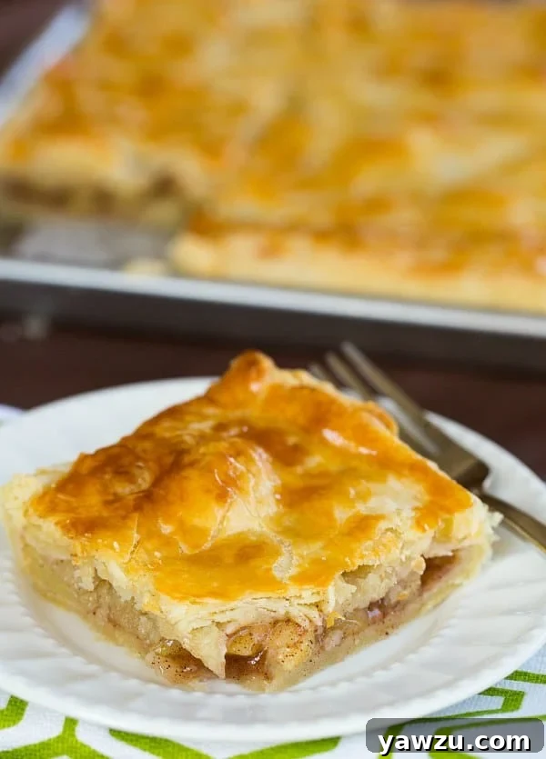 Apple Slab Pie - Perfect for serving a crowd! | browneyedbaker.com #recipe