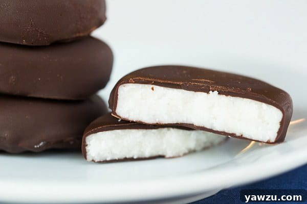 A Stack of Irresistible Homemade York Peppermint Patties with Dark Chocolate