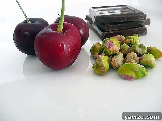 Ingredients for spumoni ice cream terrine.