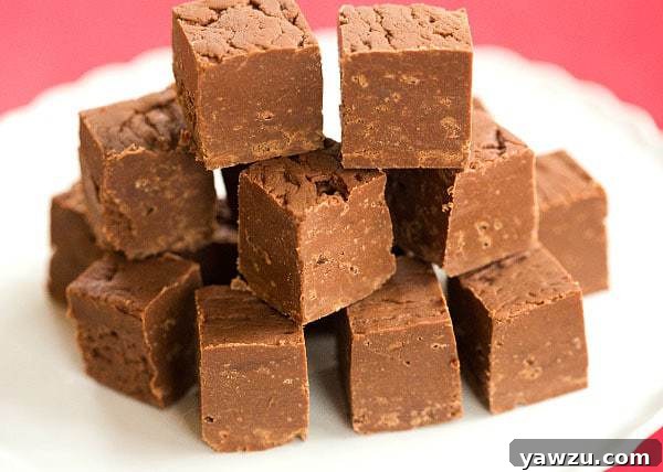 Rich and Creamy Chocolate Fudge squares, perfect for holidays and special occasions