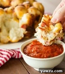 Pepperoni Pizza Monkey Bread with Dipping Sauce