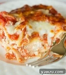 Classic Lasagna with a slice removed, showing its delicious layers
