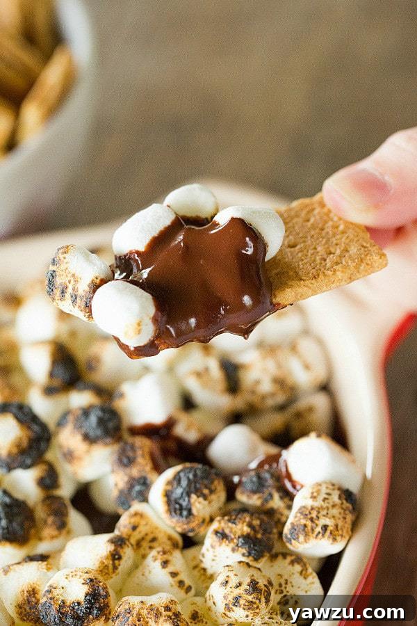No-Bake S'mores Dip with Toasted Marshmallows